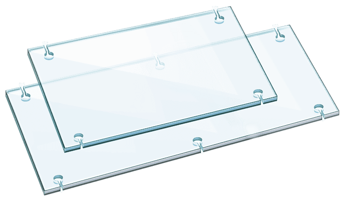 Acrylic Flat Shelves — Laser-cut / Drilled and Slotted with Polished Edges | Nova Display Systems