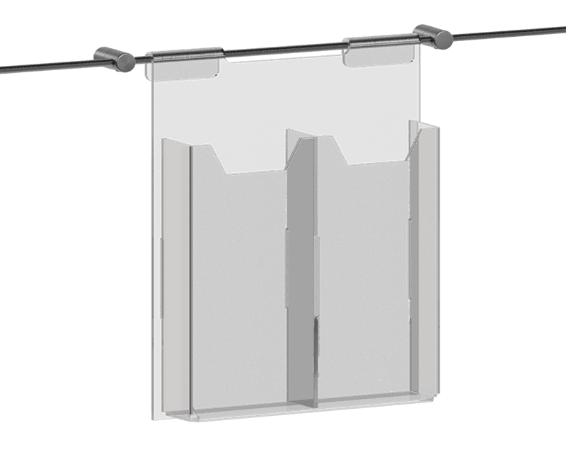 Acrylic Literature Holders — Hook on 6mm Horizontal Rod | Nova Display Systems