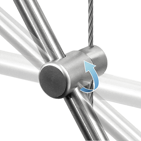 Multi-Position Support for 1.5mm Cable System Rod Hanging Applications — Support for 6mm Horizontal Rods | Nova Display Systems