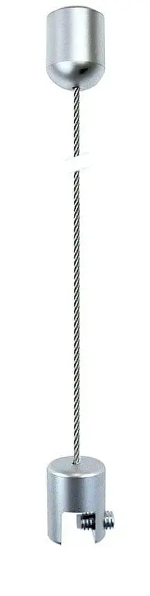 KC2-CG05 Ceiling-Overhead with Top Clamp 1.5mm Cable Suspension Kit — 2M (6’ 5-3/4”) Length | Nova Display Systems