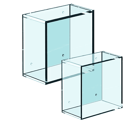 Acrylic Shadow Box Shelf/Frame for Standoffs — 1/4"-3/8" Thick Clear/Frost Acrylic