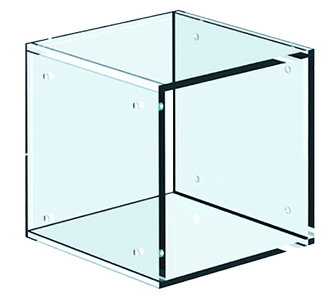 Acrylic Showcase for Cable/Rod Systems — 3/8" Thick Clear/Frost Acrylic