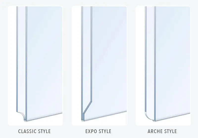 Acrylic Holder Styles — Corner Style Options | Nova Display Systems