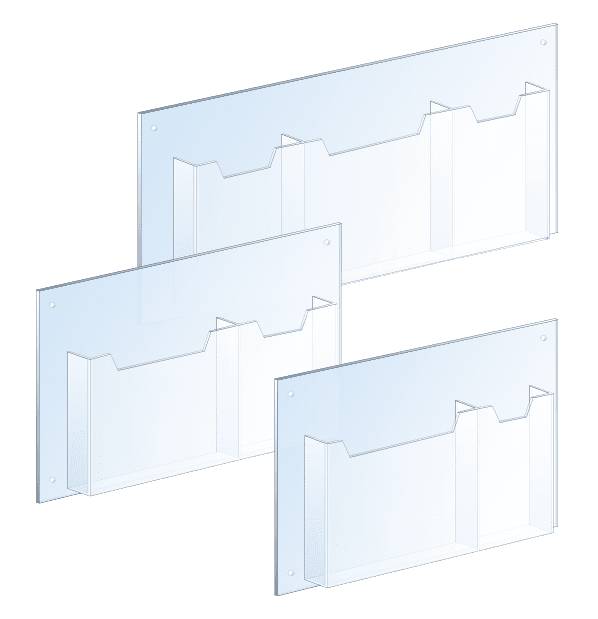 Wall Mounted Acrylic Literature Holder Multi-Pocket / Mixed Configuration