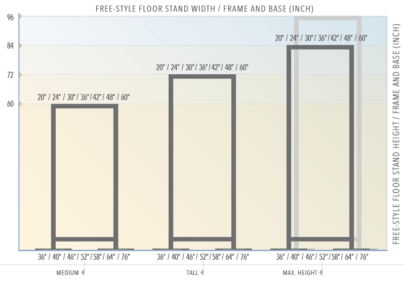 Free-Style Floor Display — Standard Stand Sizes | Nova Display Systems