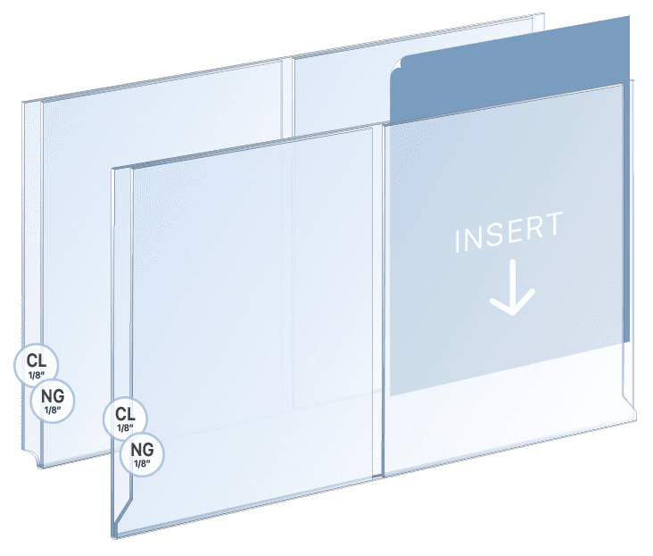 Multi-Pocket Easy Access Acrylic Holder — Double Classic / Expo Style | Nova Display Systems