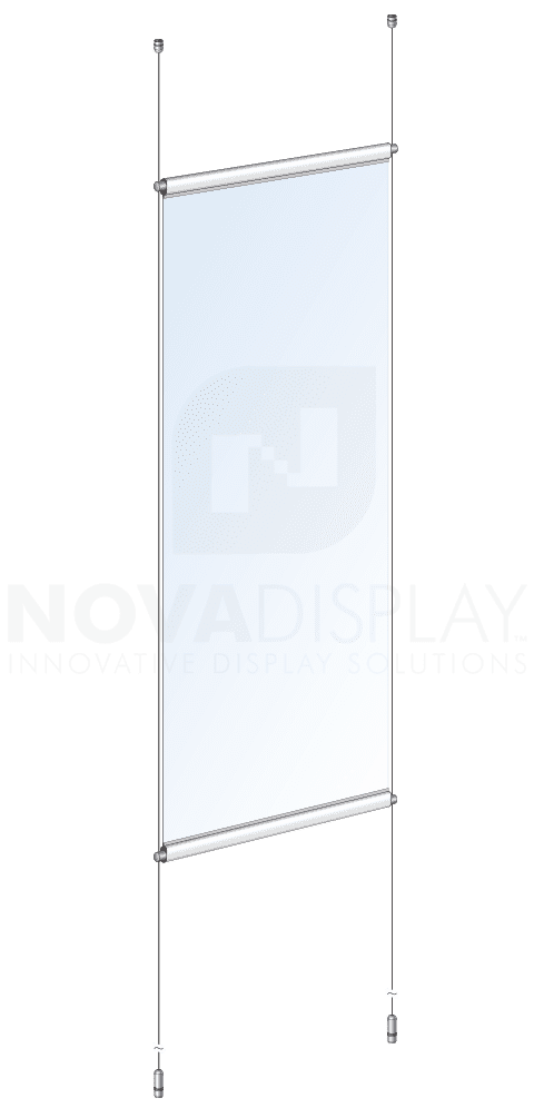 KBNP-003 Cable Suspended Graphic Banner Display Kit / Ceiling-to-Floor Tensioned | Nova Display Systems
