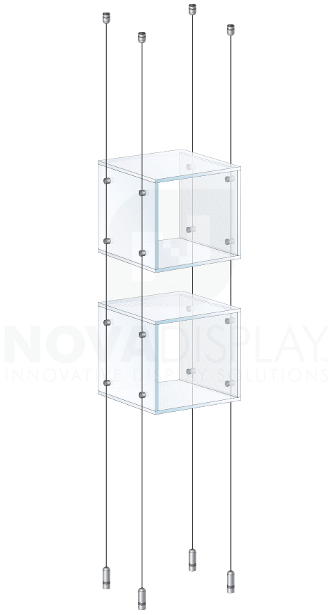 KSC-006 Cable Suspended Acrylic Showcase Display Kit for Merchandise and Collectibles / Ceiling-to-Floor Cable Suspension | Nova Display Systems