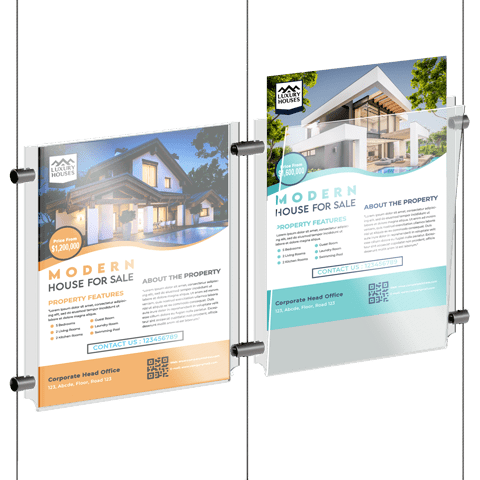 Easy Access Info/Poster Display with Cable/Rod System | Nova Display Systems