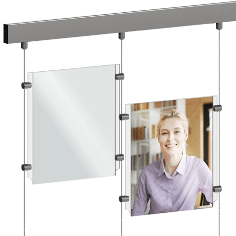 Info/Poster Display with Rail/Track Tensioned Cable | Nova Display Systems