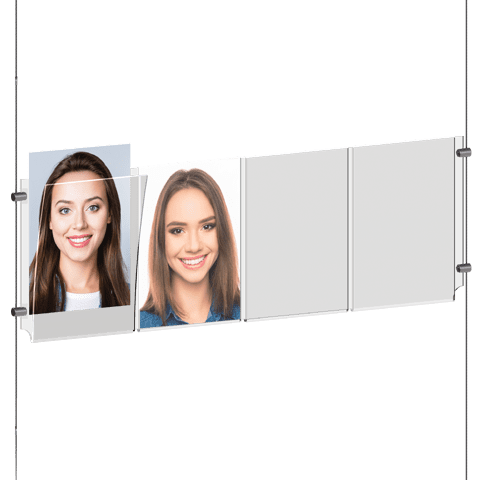 Multi-Pocket Photo Display with Cable/Rod System | Nova Display Systems