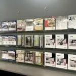 C2010 — Cable Hang Wall Display with Clear Acrylic Literature Dispensers for Brochures & Pamphlets