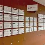 Cable Suspended Wall Display for Brown University School of Public Health