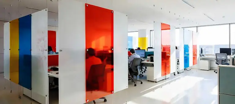Office Partition Design Concept | Cable Suspended Decorative Acrylic Resin Panels