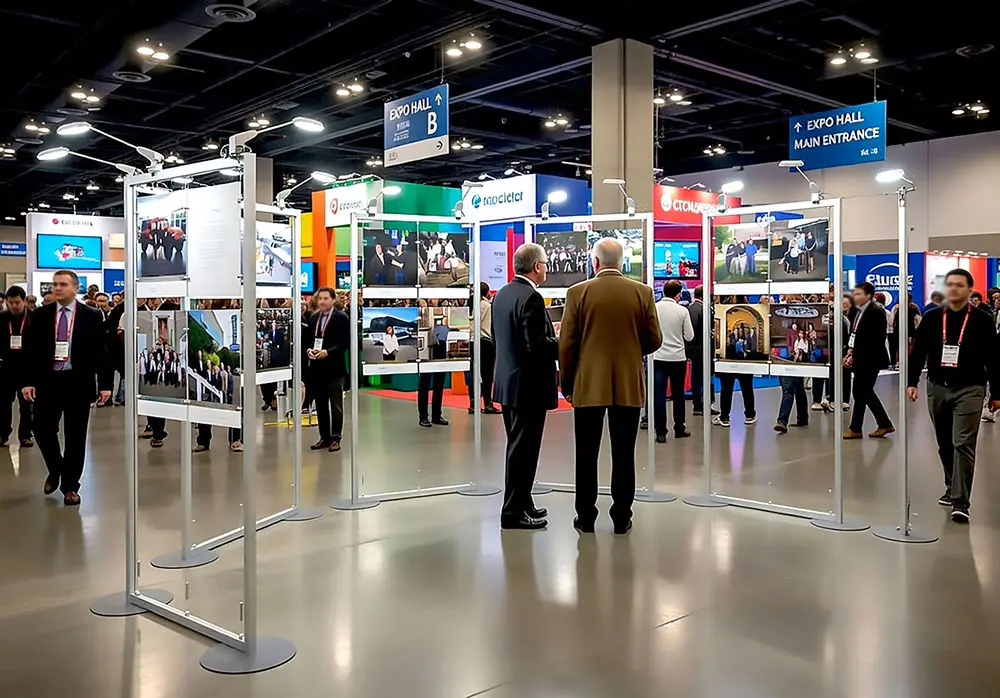 M1611 — Floor-Standing Modular Displays with Cable Systems | Design Concept