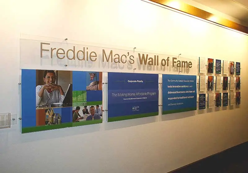Cable Suspended or Wall Mounted Easy Access Poster Holders and Oversize Graphic Panels