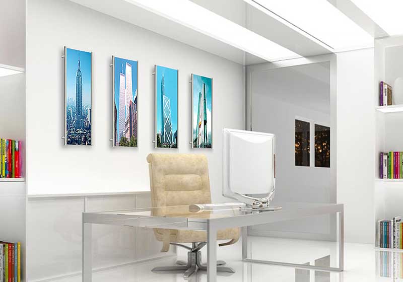 Linear Rail Wall Mounted Display System for Posters and Graphics