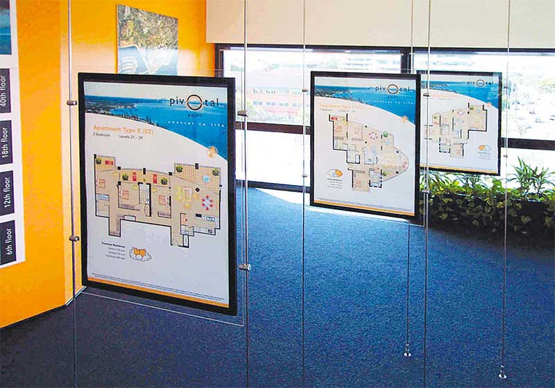 Rod Suspended Easy-Access Acrylic Poster Displays
