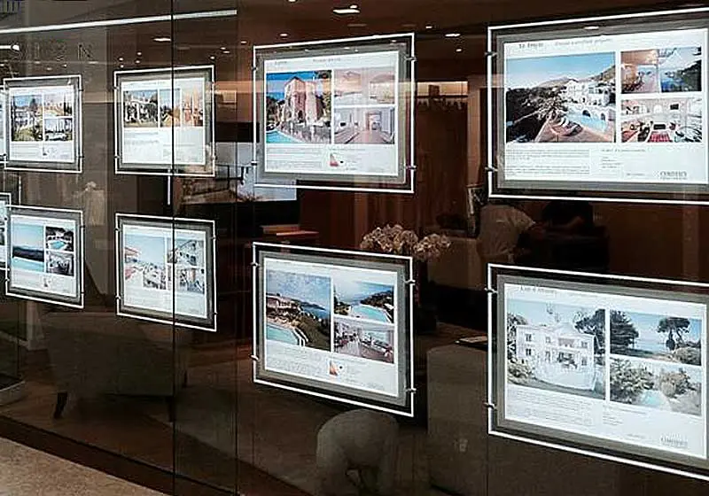 Cable Suspended LED Light Pockets for Real Estate Office Windows