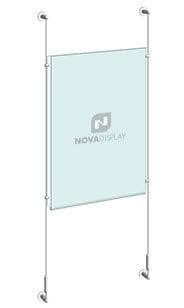 KPI-007 Cable Wall Suspended Easy Access Poster Holder Display Kit