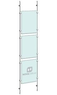 KPI-012 Rod Wall Suspended Easy Access Poster Holder Display Kit