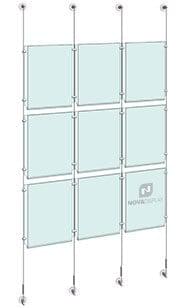 KPI-113 Cable Wall Suspended Easy Access Poster Holder Display Kit