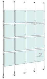 KPI-115 Cable Wall Suspended Easy Access Poster Holder Display Kit