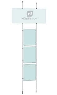 KPI-118 Cable Suspended Easy Access Poster Holder Display Kit