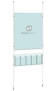 KPI-222 Cable Suspended Easy Access Poster Holder Display Kit with Acrylic Brochure Holders
