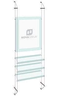 KPI-234 Cable Suspended Easy Access Poster Holder Display Kit with Acrylic Shelves