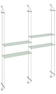 Cable System Shop Window Display 3 x Acrylic Shelves 280 x 280 x 6mm 
