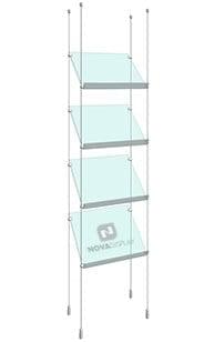 KSP-003 Acrylic Sloped Shelf Display Kit Cable Suspended
