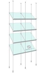 KSP-004 Acrylic Sloped Shelf Display Kit Cable Suspended