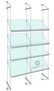 KSP-012 Acrylic Sloped Shelf Display Kit Cable Suspended from Wall