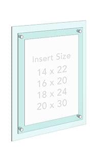KASP-035 Frameless Acrylic Double Depth Poster Display Kit standoff wall mounted
