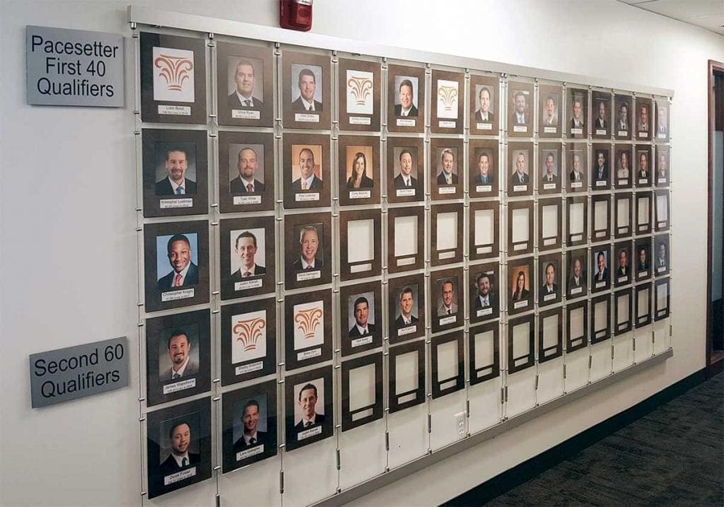 T2020 — Recognition Wall Display / Tensioned Cable Suspended from Wall Tracks/Rails