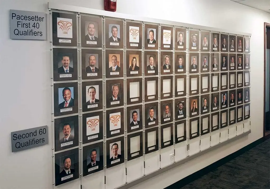 T2020 — Recognition Wall Display / Tensioned Cable Suspended from Wall Tracks/Rails