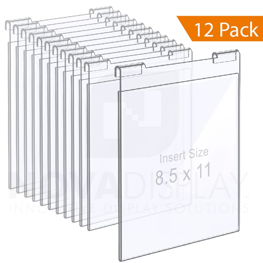 Nova Display Systems / Clear Acrylic Hook-on Info/Poster Holder – Letter Format