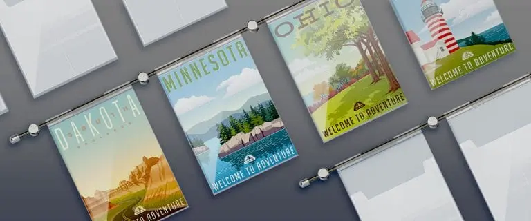 Nova Display Systems / Wall Mounted Hook-on Rod Poster Displays