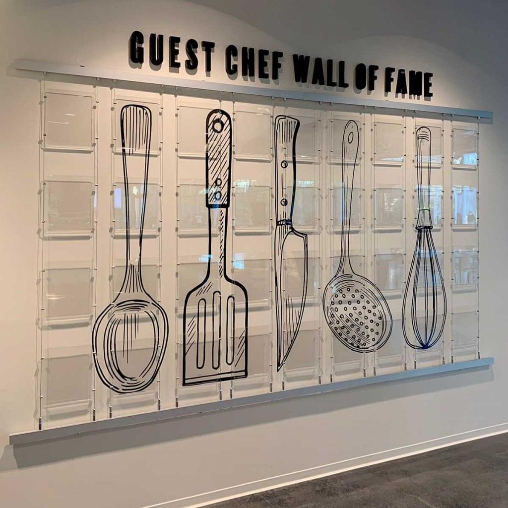 T2027 — Tension Cable Suspended Acrylic Poster Frames Mounted from Wall Tracks/rails