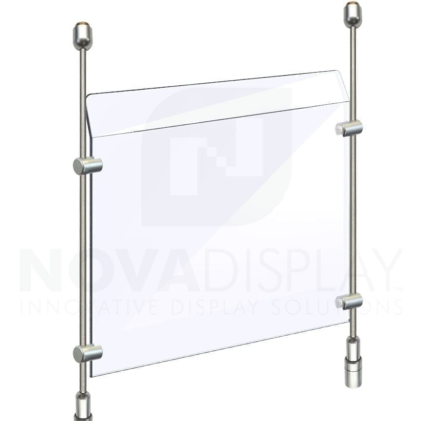 Countertop Acrylic Sneeze Guard / Modular – Suspended with 6mm Rod Systems