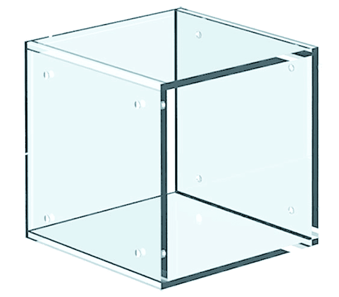 Acrylic Showcase for Cable/Rod Systems — 3/8" Thick Clear/Frost Acrylic