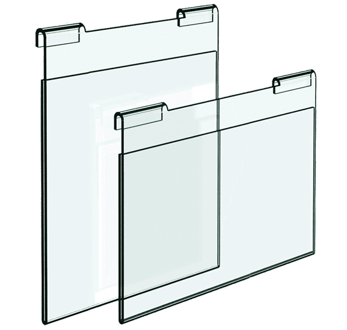 Hook-on Acrylic Holders for 6mm Horizontal Rods | Nova Display Systems
