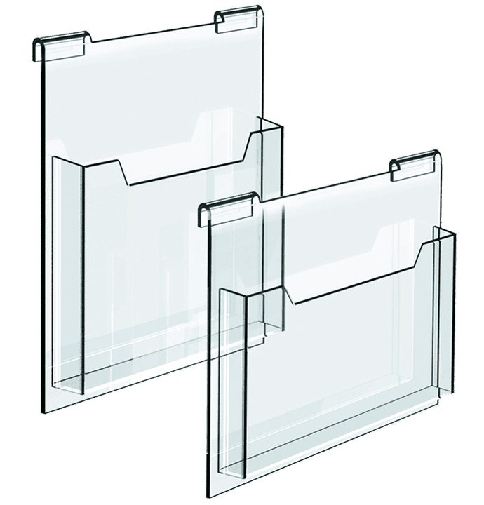 Hook-on Acrylic Literature Holders for 6mm Horizontal Rods | Nova Display Systems