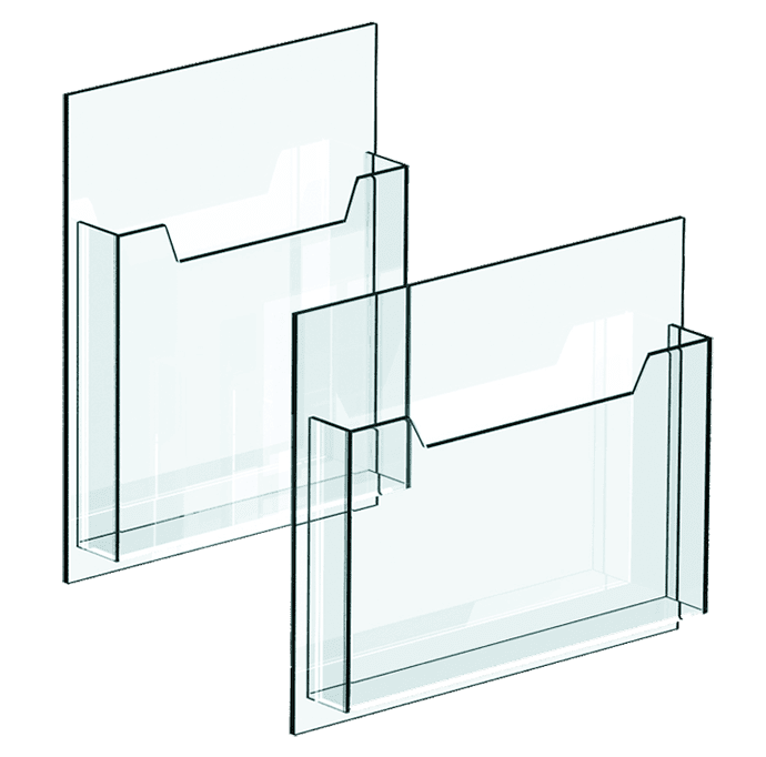 Clear Acrylic Brochure Holders for Cable/Rod Systems | Nova Display Systems