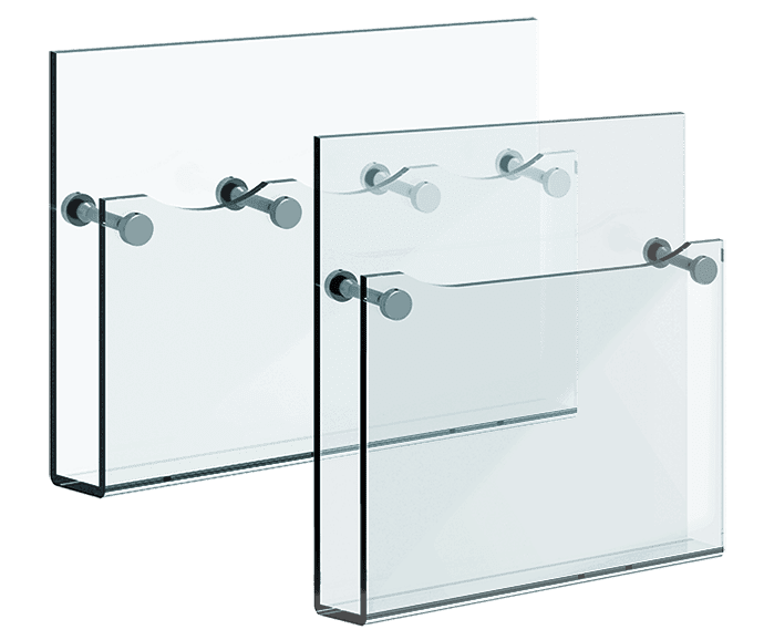 Clear Acrylic Brochure/Magazine Holders for Cable/Rod Systems | Nova Display Systems