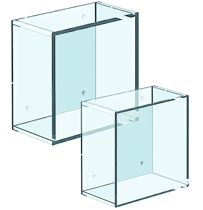 Acrylic Shadow Box Shelf/Frame for Standoffs — 1/4"-3/8" Thick Clear/Frost Acrylic