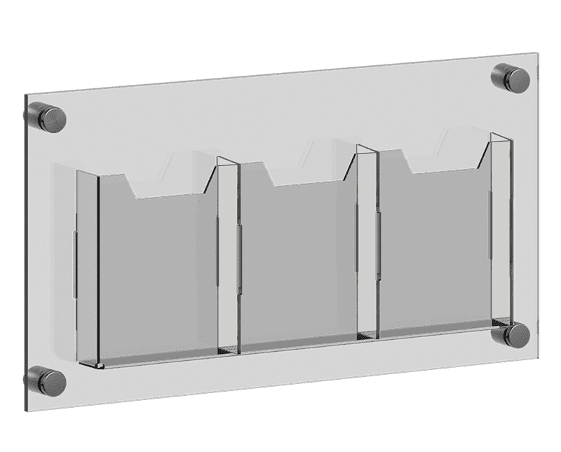 Acrylic Literature Holders — Multi-Pocket for Standoff Wall Mounting | Nova Display Systems