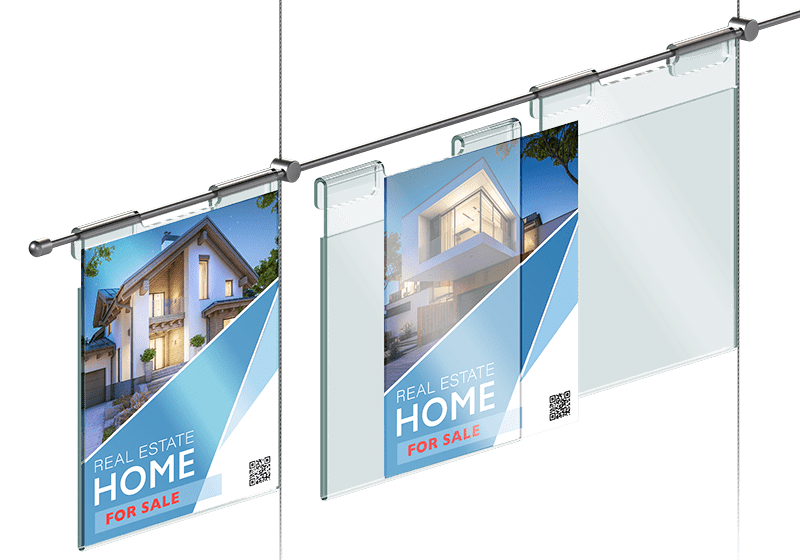 Cable Suspended Hook-on Info-Poster Displays | Nova Display Systems