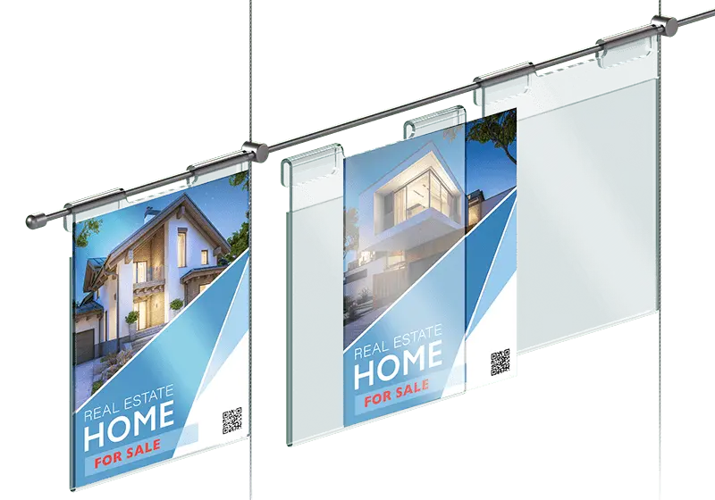 Cable Suspended Hook-on Info-Poster Displays | Nova Display Systems